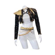 Halloween kpop rumi cosplay traje peruca casaco preto cantando terno canção-promoção traje feminino Halloween kpop rumi cosplay traje peruca casaco preto cantando terno canção-promoção traje feminino