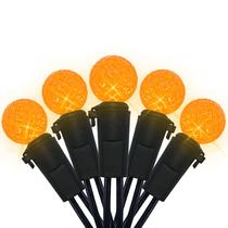 Halloween Lights String, 18,6 pés, 50 LED, laranja, G12, mini globo