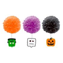 Halloween Pom Pom Decorativo c/3 - Silver Festas - Silverplastic Halloween Pom Pom Decorativo c/3 - Silver Festas - Silverplastic