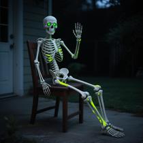 Halloween Skeleton Oddwaxs de 5,4 pés em tamanho real com brilho e posável Halloween Skeleton Oddwaxs de 5,4 pés em tamanho real com brilho e posável