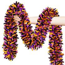 Halloween Tinsel Garland Lairyan 15m laranja brilhante preto roxo Halloween Tinsel Garland Lairyan 15m laranja brilhante preto roxo