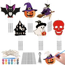 Halloween Wind Chimes Craft Silipull para crianças com 24 conjuntos