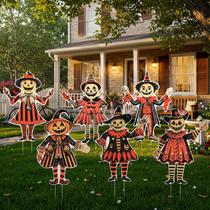 Halloween Yard Signs Roowest Vintage Pumpkin Witch 38 x 28 cm 6 unidades