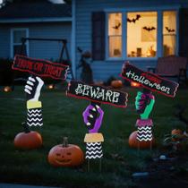 Halloween Yard Stakes Outdoor Decorations Prsildan, pacote com 3 Halloween Yard Stakes Outdoor Decorations Prsildan, pacote com 3