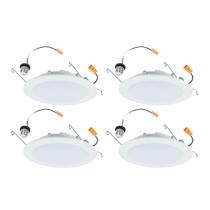 HALO 6" Slim LED Trim, pacote com 4 unidades, regulável em ambientes internos/externos HALO 6" Slim LED Trim, pacote com 4 unidades, regulável em ambientes internos/externos
