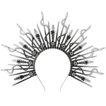 Halo Crown COSUCOS Medusa Snake Silver Black para mulheres