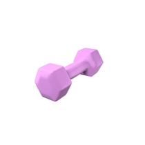Halter 2kg emborrachado sextavado rosa