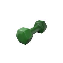 Halter 2kg emborrachado sextavado verde