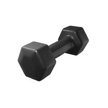 Halter 3kg emborrachado sextavado preto