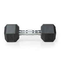 Halter 5kg Emborrachado Sextavado Cromado Dumpbell Academia