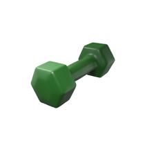 Halter 5kg emborrachado sextavado verde
