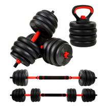 Halter Ajustável Kit 6 Em 1 Até 20 kg HouseFit PVC Preto Academia