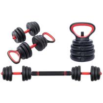 Halter Anilha Barra Kettlebell 20Kg Musculação 5 Em 1 Wct