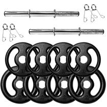 Halter De Ferro 12kg O Par + Barra 40cm