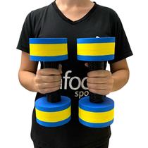 Halter de Hidroginástica Redondo em EVA DF4015-AZ 1-2Kg Azul/Amarelo Dafoca Sports