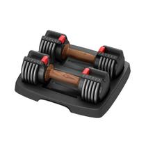 Halter Dumbbell Ajustável 2x6,5kg C/ Base Musculação Deend