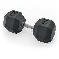 Halter Dumbbell Sextavado Emborrachado Cromado 35kg