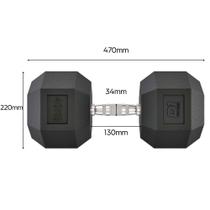 Halter Dumbbell Sextavado Emborrachado Cromado 40kg Halter Dumbbell Sextavado Emborrachado Cromado 40kg