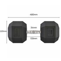 Halter Dumbbell Sextavado Emborrachado Cromado 45kg Halter Dumbbell Sextavado Emborrachado Cromado 45kg