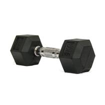 Halter dumbell emborrachado sextavado cromado de 9kg rae Halter dumbell emborrachado sextavado cromado de 9kg rae