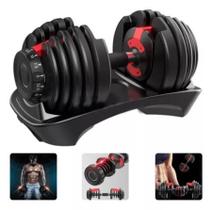 Halter Regulável 24Kg Dumbell Ajustável Drum Anilha Dumbbell