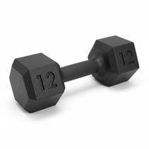 Halter sextavado 12kg para musculação fitness, treino, academia e exercícios de força com pegada anatômica resistente em ferro fundido premium Halter sextavado 12kg para musculação fitness, treino, academia e exercícios de força com pegada anatômica resistente em ferro fundido premium