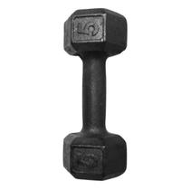 Halter Sextavado 5 kg Pintado Preto Ferro Fundido Academia Musculação Exercicio