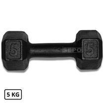 Halter Sextavado de Ferro Fundido Pintado 5 Kg Preto
