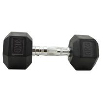 Halter Sextavado Emborrachado 9kg Ahead Sports Pegada Cromada Individual