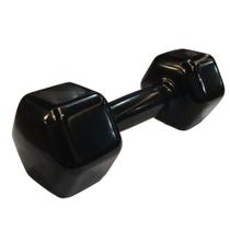 Halter sextavado revestido preto 17,5kg rae fitness