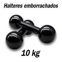 Halteres 10 kg Emborrachado - P/ Fortalecimento Musculação treino Em Casa Academia fitness