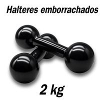 Halteres 2kg Emborrachado - P/ Fortalecimento Musculação treino Em Casa Academia fitness