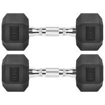 Halteres Hexagonais de Ferro Fundido Revestidos em Borracha 10kg/Par - Zoomster