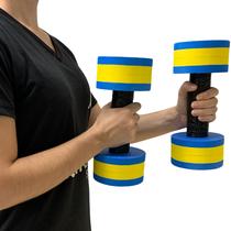 Halteres Redondo em EVA Fisioterapia e Hidro DF4015-AZ 1-2Kg Azul/Amarelo Dafoca Sports