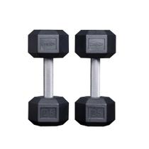 Halteres REP Par de 11,3 kg com Pegada Hexagonal em Borracha