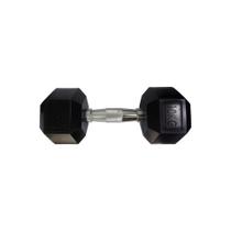 Halteres Sextavado Injetado com Pegada Cromada 10,0kg