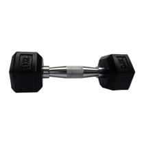 Halteres Sextavado Injetado com Pegada Cromada 3,0Kg