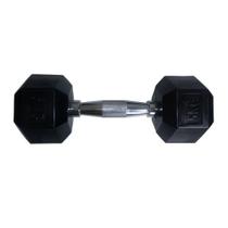 Halteres Sextavado Injetado Com Pegada Cromada 5,0kg