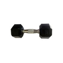 Halteres Sextavado Injetado com Pegada Cromada 6,0Kg