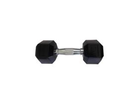 Halteres Sextavado Injetado com Pegada Cromada 7,0Kg