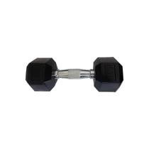 Halteres Sextavado Injetado com Pegada Cromada 7,0Kg