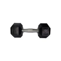 Halteres Sextavado Injetado com Pegada Cromada 8,0Kg