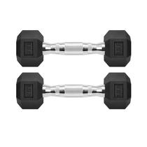 Halteres Zoomster 1,5 kg Revestidos em Borracha Hexagonais Par de 1,6 lb