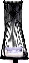 Hamaca Cama para Gato Macramé Colgante Casa Sdjazl Negra XL
