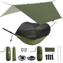 Hamaca de Camping Miztli con Red Espaciosa y Correas para Árboles
