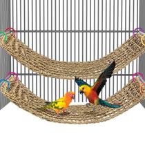 Hamaca de Hierba Marina para Pájaros con Escalera de Cuerda para Jaula - Arfubye Hamaca de Hierba Marina para Pájaros con Escalera de Cuerda para Jaula - Arfubye