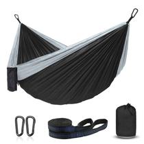 Hamaca ERUW para Camping 210D Nylon, Columpio para Exterior en Negro/Gris Hamaca ERUW para Camping 210D Nylon, Columpio para Exterior en Negro/Gris