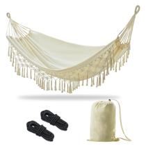 Hamaca JoyView Boho Macramé Doble 125x150 cm 92 kg Beige
