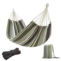 Hamaca JoyView Brasileña para una persona de rayas verde y gris
