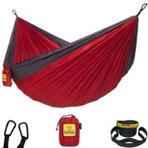 Hamaca para camping doble Hammock Wise Owl Outfitters DO rojo y carbón
